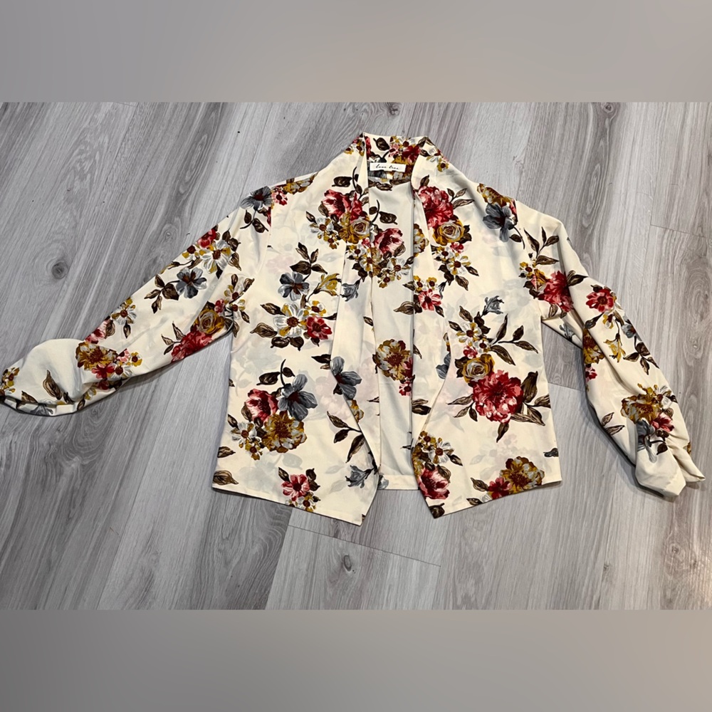 Love tree Floral Open Front Jacket - Picture 4 of 6